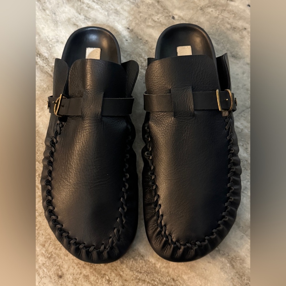 Nick Fouquet X Federico Curradi Sandals Clogs BIRKS Slides Black Leather 12/45